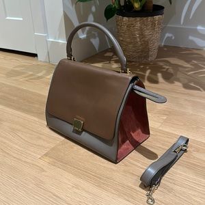Céline Pre-owned Medium Trapeze Tricolor Leather Tote Bag